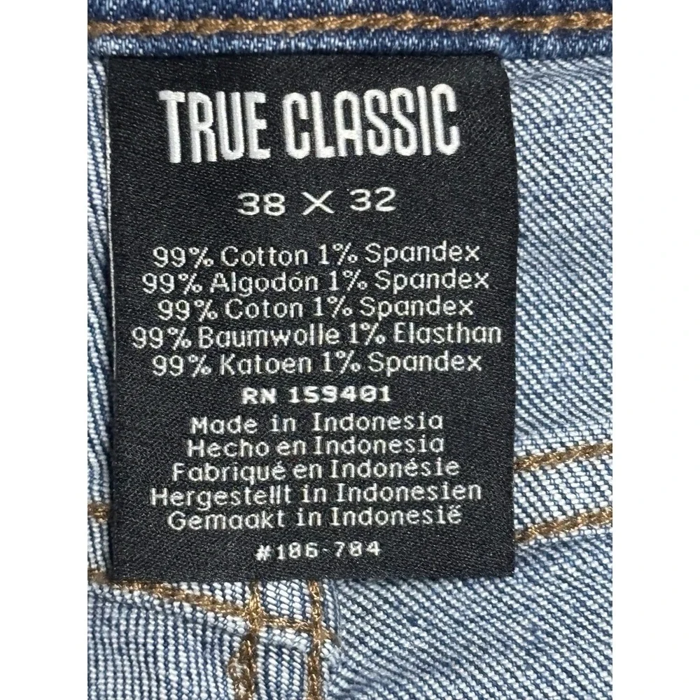 NEW True Classic Jeans Men's 38x32 Straight Leg Stretch Comfort Rayon Blend NWT